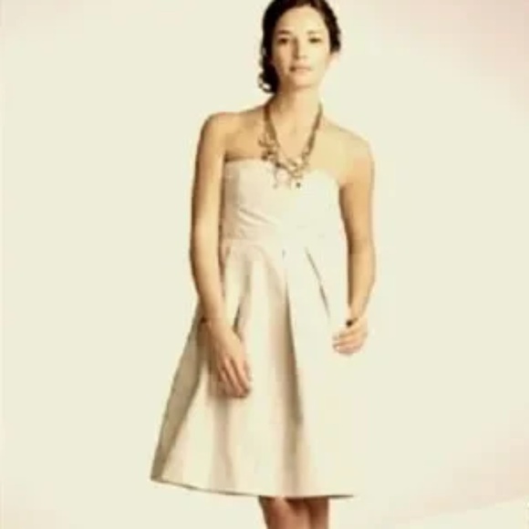 EUC [J. Crew] Silk Strapless Champagne Gold Taffeta Mini Party Dress | XS · 2 - Picture 1 of 16